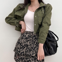 투디 퍼프 포켓 포인트 크롭 야상 자켓 블루종 3color