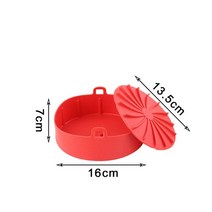 에어 프라이어 대용량 Gowise Phillips Cozyna 및 Secura Fit 용 8 개/대 7 Inch 에어 프라이어 액세서리, 02 Red Silicone Pot