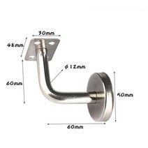 벽브래킷 스테인레스 스틸 난간 장착 지지 핸드 레일 계단 액세서리 1 개, 01 60 mm x 60 mm