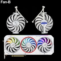 ASUS AMD ROG Strix GeForce RTX 3070 3080 3090 V2 에디션 그래픽 카드 용 95MM 흰색 CF1010U12S 쿨러 팬 교체, Fan - B