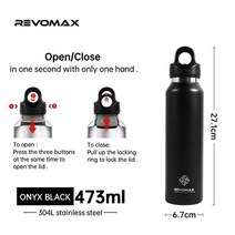 스텐 보온물병 대용량 텀블러 350 500 750 1000ml 이중 스테인레스 물병 보온병 보틀, 18.500-1000ml - Onyx Black 473
