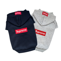 유스도그 슈프림 기모 애견 후드티셔츠 강아지옷, 그레이