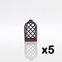 산업용 사다리 도시 친구 집 MOC 부품 울타리 계단 사다리 게이트 빌딩 블록 도어 창 인물 성 정원 벽돌 장, 01 5pcs small window