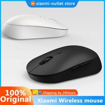 샤오미-무선 듀얼 모드 Mi 무소음 마우스 블루투스 USB 연결 광학 음소거 노트북 사무실 게임용 마우스, Black