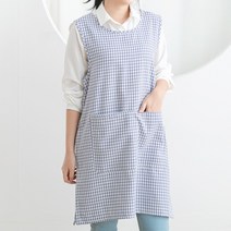 데코에버 러블리 체크 원피스 앞치마 M (55~66), 보라