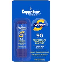 코퍼톤 Coppertone 스포츠 자외선 차단제 립밤 넓은 범위 SPF 50 (3.7 g) (0.13 온스) (포장은 다를 수 있음)