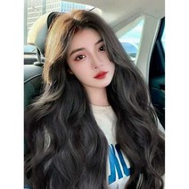 모발 볼륨 리얼 헤어 웨이브 긴 곱슬머리 정수리 U자형 무봉제, 상세 페이지 참고, 린넨라이트브라운 50cm + 관리도구