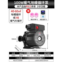 순환 펌프 가정용 지난 저음 자동 덥다 지열 난방이다 가스보일러 차폐 220V 4926343313, 전동 100w 3단 기어 (2인치 )
