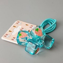 봉봉핀 투명사각 과일 여아머리방울 (7칼라)