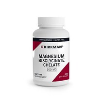 마그네슘 Kirkman - Magnesium Bisglycinate Chelate 250 Capsules Relaxes Nerves & Muscles- Prompts Restful