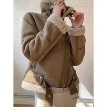 무스탕 자켓 가을 겨울 여성 스웨이드 가죽 루즈핏 코트 라이더