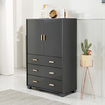 제니 800 양문수납 3단 서랍장 JF22061, 올다크그레이_22061