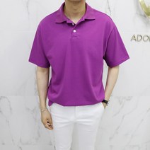 아도르클래식 카라 버튼 세미 오버핏 8컬러 여름 반팔티