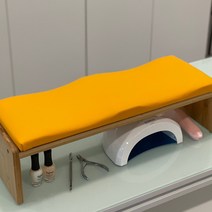 카라 네일 손목 받침대 테이블 시술대 대나무 원목+탈부착 상판쿠션 세트, 04.옐로우SET, 상판추가안함