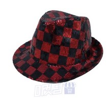 마켓덤 스팽글 반짝이 소품 중절모 공연모자 공연소품 챙모자