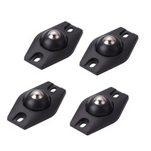 1/4pcs 자기 접착제 캐스터 휠 스테인리스 롤러 360 학위 회전 페이스트 바퀴 스티커 풀리 보관, 03 Black  4PCS