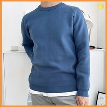 긴팔 니트 티 라운드 무지 기모 데일리 셔츠 캐주얼 추천 남성 남자 빅 사이즈 봄 가을 큰 겨울 패션 간절기 상의 상의 여친 룩 트렌드 코디 스타일 의상 대학생 외출 패션 패셔니스타 디자인 룩북 유행