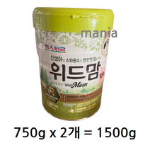 파스퇴르 무항생제원유 위드맘 분유 100일, 1500g, 1set