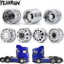 YEAHRUN 114 Tamiya 프론트 리어 휠 림 합금 금속 비드 록 휠 허브 114 RC 트랙터 트레일러화물 드래그 트럭 자동차 휠, [14] Rear Wheel03 2PCS