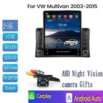 안드로이드올인원 안드로이드 자동차 라디오 멀티미디어 비디오 플레이어 폭스바겐 멀티밴 T5 2003 - 2015 테슬라 스타일 내비게이션 GPS 2din 오디오, RAM 2G ROM16G