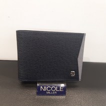 니꼴밀러 NICOLEMILLER 배색 포인트 남성 소가죽 머니클립 그레이 13PN72