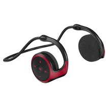 GHSHOP 접이식 무선 이어 후크 헤드셋 FM 라디오 블루투스 5.0 MP3 Palyer 스포츠 헤드폰 게임용 휴대 전화 뮤직 비디오 PC, 내경 4.1cm, ABS 플라스틱 PC, 빨간색