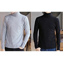 가벼운 이너 코디 남자 블랙 그레이 기본 목폴라 니트티 남성