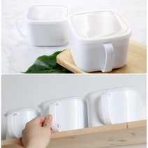 레몬글라스 다용도 사각 손잡이 핸디 캐니스터 1400ml 800ml / 대용량 양념보관 양념통 냉동 냉장 전자레인지 가능, 1개