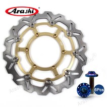 Arashi 오토바이 CNC 완전 부동 플로팅 브레이크 디스크 로터 에 SUZUKI DR-Z S 400 2005 - 2021 DR400Z S 2006 2007 2008 2009, 금색+파랑나사