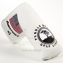 골프 아이언 헤드 커버 세트 골프채 커버 세트 골프체 New USA American No.1 플래그 Long LifeTree 화이트 퍼터, 하얀