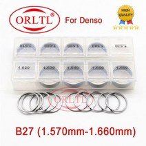 연료 주입기 Orltl 조정 심 b21 b23 b24 b27 denso 인젝터용 커먼 레일 인젝터 조정 심 가스켓 와셔, b27 1.57-1.66mm