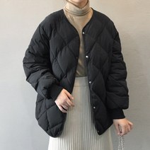 헤이슈 노카라 퀄팅 누빔 여성 숏패딩 점퍼 겨울 자켓 데일리