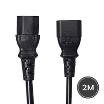 국산 캡코드 16A 220V 파워연장케이블 PC 전원 연장선 코드, 2m, 1개