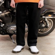 [HAZZYS PHIZ][DEMIL컬렉션] 블랙 바이커치노 스트레이트핏 팬츠 SPPA1F204BK