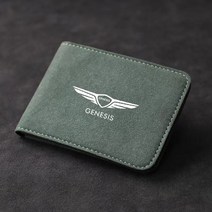 현대 제네시스 자동차 신분증 보관 스웨이드 지갑 G80 G70 G90 Gv80 ID 카드 운전 면허증 홀더 정리 가방, [03] 육군 녹색