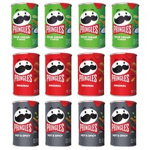 프링글스 12개 모음 버라이어티 팩 x 3가지맛 (오리지널 53g x 4개 양파맛 53g x4개 매운맛 53g x4개), 1세트