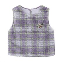 (롯데백화점)체크 퍼 베스트(T95KCV010-B1), 그레이