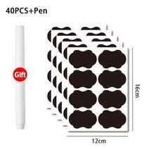 방풍비닐 외풍 pvc 차단 커튼 천막 항아리 라벨 칠판 지울 수 있는 향신료 스티커 정리함 가정용 공예 주방 병 태그 펜 포함 5 매, 40pcs cloud