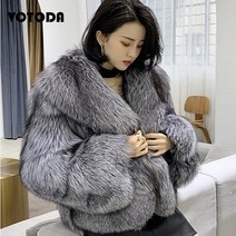 여우털조끼 폭스퍼자켓 폭스베스트 모피베스트 겨울 실버 폭스 코트 럭셔리 인조 긴