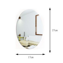 붙이는 거울 알리버트 3D DIY 홈 욕실 아크릴 스티커 반사 표면 타원형 패턴 벽 거울 장식, 01 A-1PC