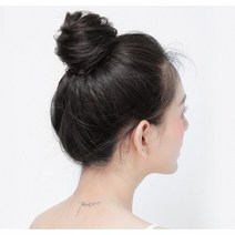승무원가채 가채 가발 올림 당고 쪽 곱창 머리 인모 똥 면접 승무원 페이크 한복 만두, 브라운블랙, 1개