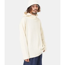 PORT BY ARK Thermal Hoodie 오가닉 코튼 와플 원단 레이어드 스타일 핑거홀 루즈핏 남성 후드 니트