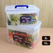 socean FDA 손질 야채 채소 보관통 손잡이 밀폐용기 소 냉장고 냉동고 정리 국산 진공 보관 용기 식기세척기 반찬통, 8L