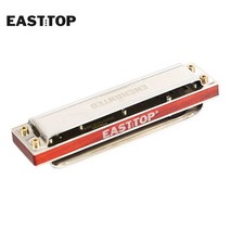 저스트앳 EASTTOP PRO30 10 홀 블루스 표준 뉴 메타리얼 디자인 우드 빗 하모니카 전문 악기, [07] F
