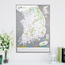 우리나라 3000 명산지도 + 핀스티커 - 한국100대명산 백두대간 트래킹 등산지도 대한민국 지도, 단품, 단품