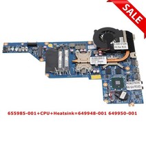 노트북 메인보드 655990001 HP Pilion G4 G6 G7 HM55 DDR3 코어 i3370M GT520M DAR18DMB6D0 REV D, with heatsink