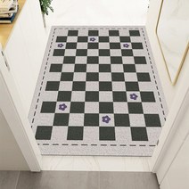폴라도레 코일 현관매트 출입구 베란다 발판 대형 매트, 2.80x120cm, 15.플라워포인트체크_그린