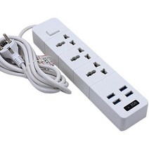 고전력 산업용 기관용스위치가있는 범용 전원 스트립 홈 전기 소켓 확장 3 콘센트 4USB 포트 EU 미국 CN 영, 01 CN, 02 black