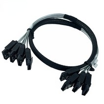 컴퓨터 PC Sata To 케이블 4/6 포트/세트 날짜 7 핀 Sas 6Gbps HDD 코드 서버 마이닝 1m, 05 4 ports silver_01 1m