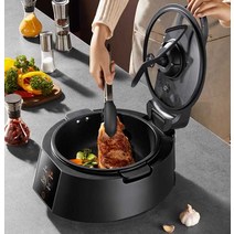 자동 회전 롤팬 볶음 기계 만능 볶음기 회전 냄비 3.5L, 상세 페이지 참고, 블랙 실버 (클래식) J7